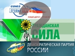 Объединение СПС, "Гражданской силы" и ДПР. Коллаж с сайта www.izbrannoe.ru