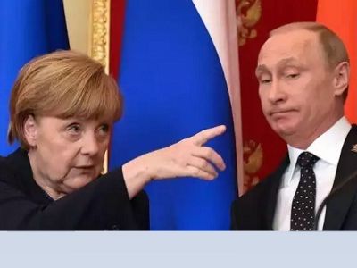 А. Меркель и В. Путин, 10.5.15. Фото: АР