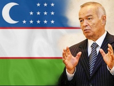 Ислам Каримов; флаг Узбекистана. Фото: ca-portal.ru