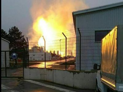 Взорвавшийся газовый хаб. Фото: Bloomberg