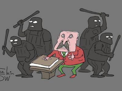 Инаугурация Лукашенко. Карикатура С.Елкина: dw.com