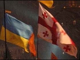 Флаги Украины и Грузии. Фото Корреспондент.net (с)