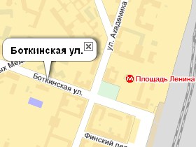 Боткинская улица в Петербурге на Яндекс.Карте