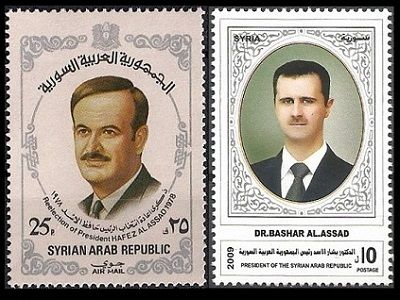 Почтовые марки: Хафез Асад, Башар Асад